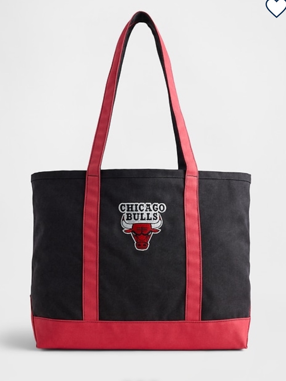 GAP Black and Red Chicago Bulls Canvas Tote